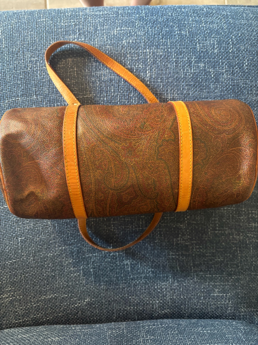 ETRO Milano Paisley Papillon Barrel Bag | Vintage Made in Italy - Picture 6 of 14